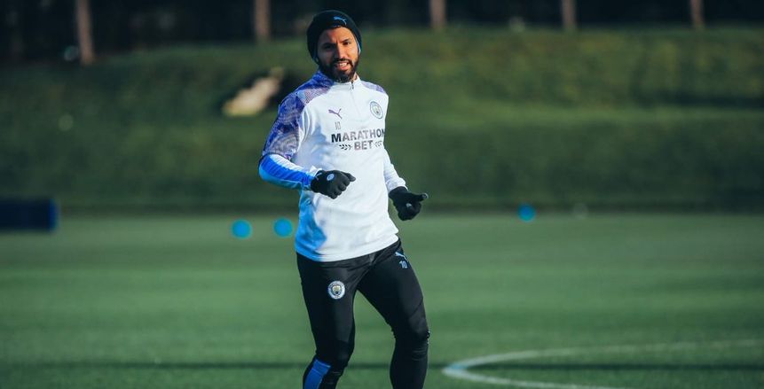 قبل مواجهة ليستر.. أجويرو يعود لتدريبات مانشستر سيتي