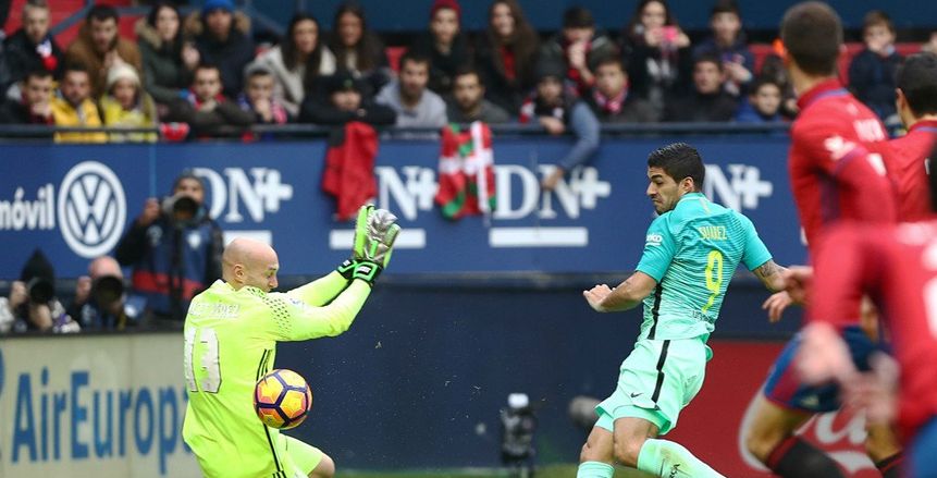 بالفيديو| سواريز يتقدم لبرشلونة بهدف في مرمى أوساسونا
