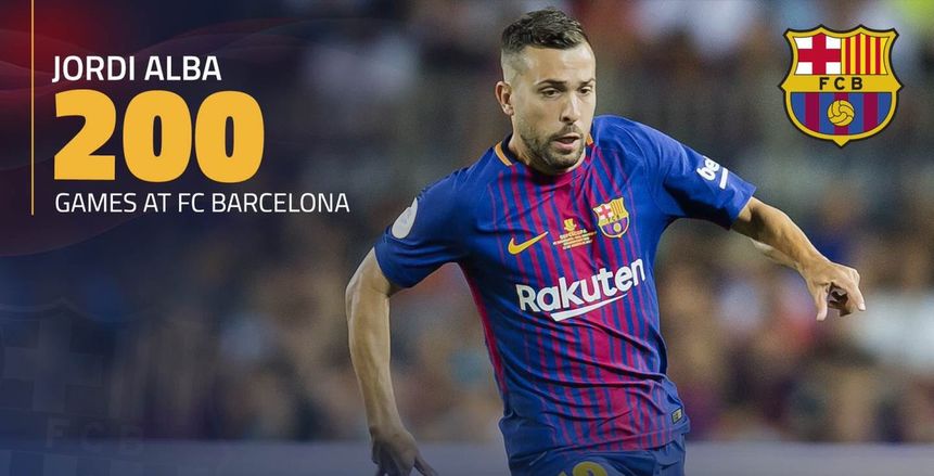 سوبر الكلاسيكو| جوردي ألبا يخوض اللقاء رقم 200 مع برشلونة