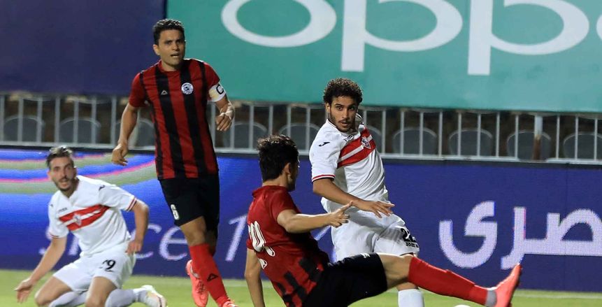 عبد الهادي وجمعة فى مباراة الزمالك والانتاج بدوري الجمهورية