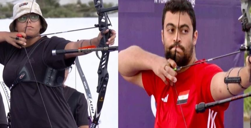 يوسف طلبة وجنى علي يمثلان منتخب القوس والسهم في أوليمبياد باريس 2024