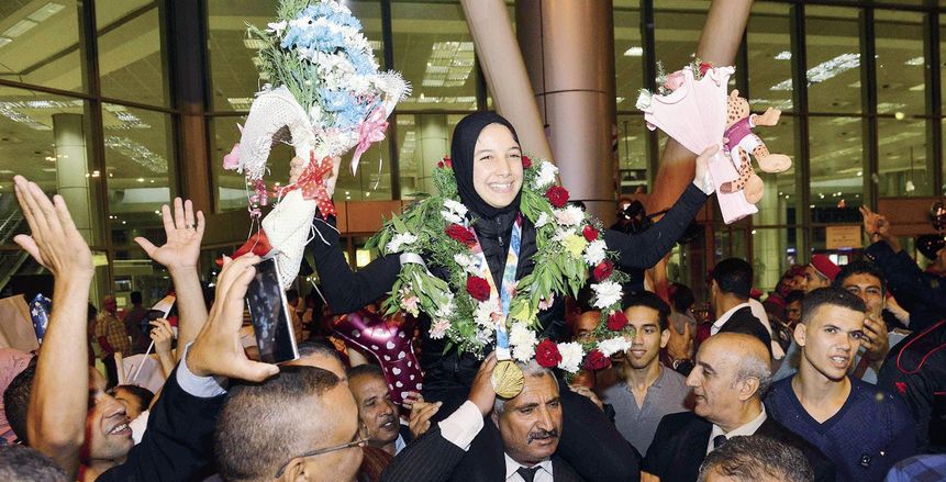 استقبال شعبى ورسمى لأبطال أوليمبياد الشباب