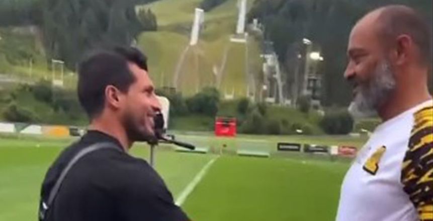 طارق حامد يلتقي نونو سانتو للمرة الأولى.. واستقبال خاص من أحمد حجازي