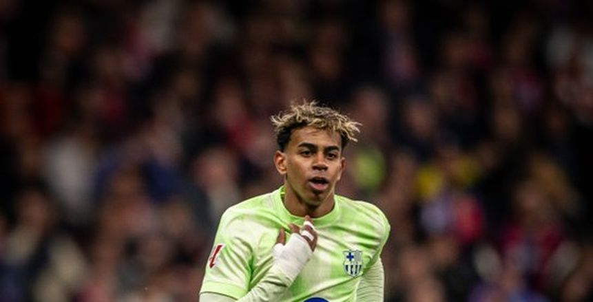 احتفال مجنون من لامين يامال بعد رباعية برشلونة أمام أتلتيكو مدريد