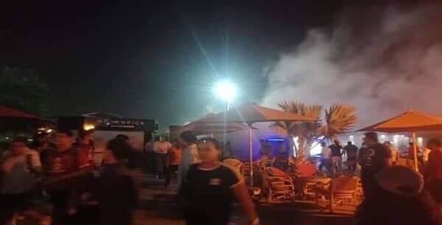 عاجل| حريق بفرع النادي الأهلي بالشيخ زايد