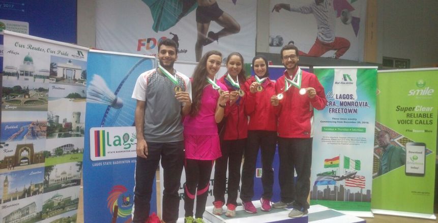 بالصور| ثلاث ميداليات للريشة الطائرة ببطولة لاجوس الدولية