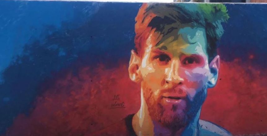 بالفيديو والصور| «جرافيتي» ميسي يزين شوارع برشلونة