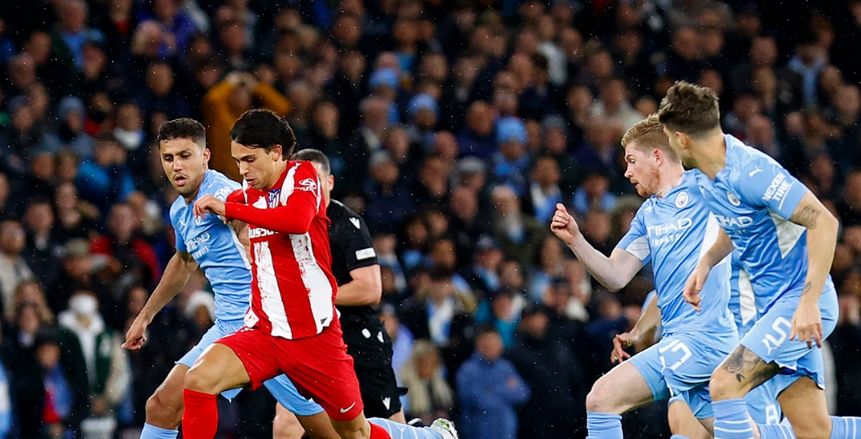 التعادل السلبي يحسم الشوط الأول بين مانشستر سيتي وأتلتيكو مدريد