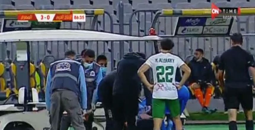 إصابة خطيرة لـ سيد شبراوي في مباراة المصري والإنتاج واللاعب يبكي «فيديو»