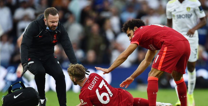 لحظة إصابة هارفي إليوت لاعب ليفربول.. وصدمة صلاح (فيديو)