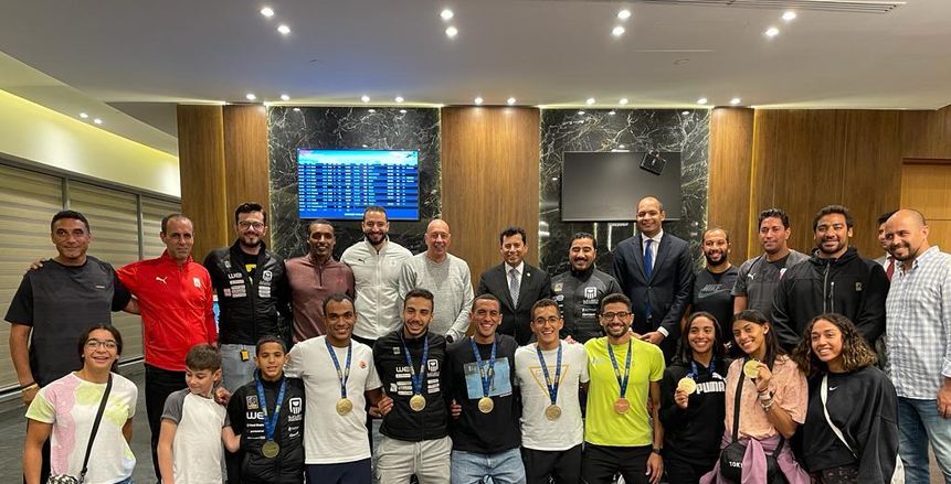 وزير الرياضة يستقبل بعثة الخماسي الحديث بعد إنجاز بطولة العالم