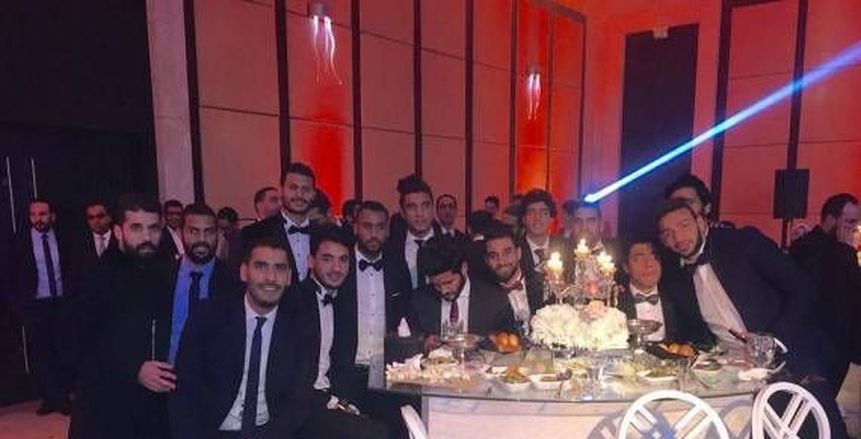 بالصور| البدري ونجوم الأهلي في حفل زفاف احمد عادل