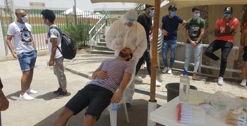 لاعبو المقاولون يجرون المسحة الأولى لفيروس كورونا (صور)