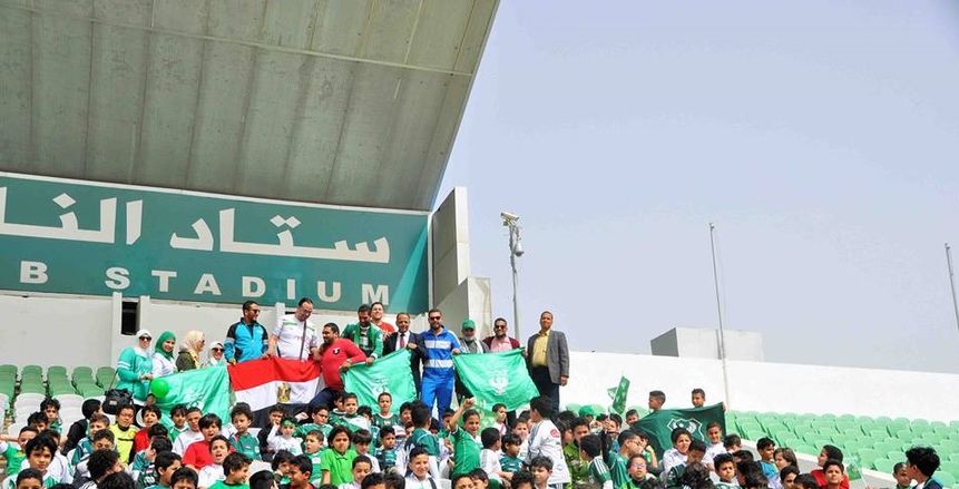 ستاد المصري يستقبل طلاب مدرسة الرسالة ببورسعيد
