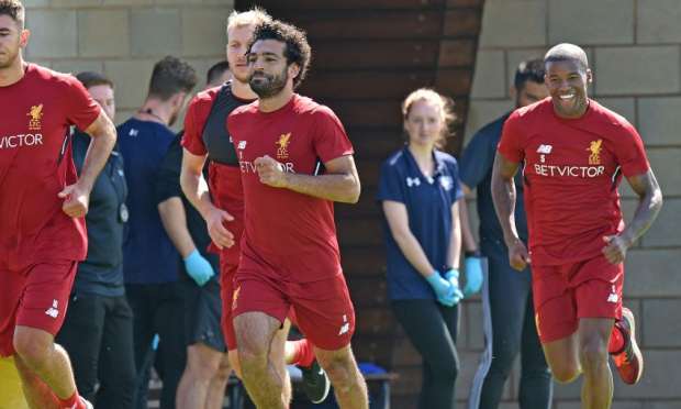 بالصور| المران الأول لمحمد صلاح في ملعب "أنفيلد"